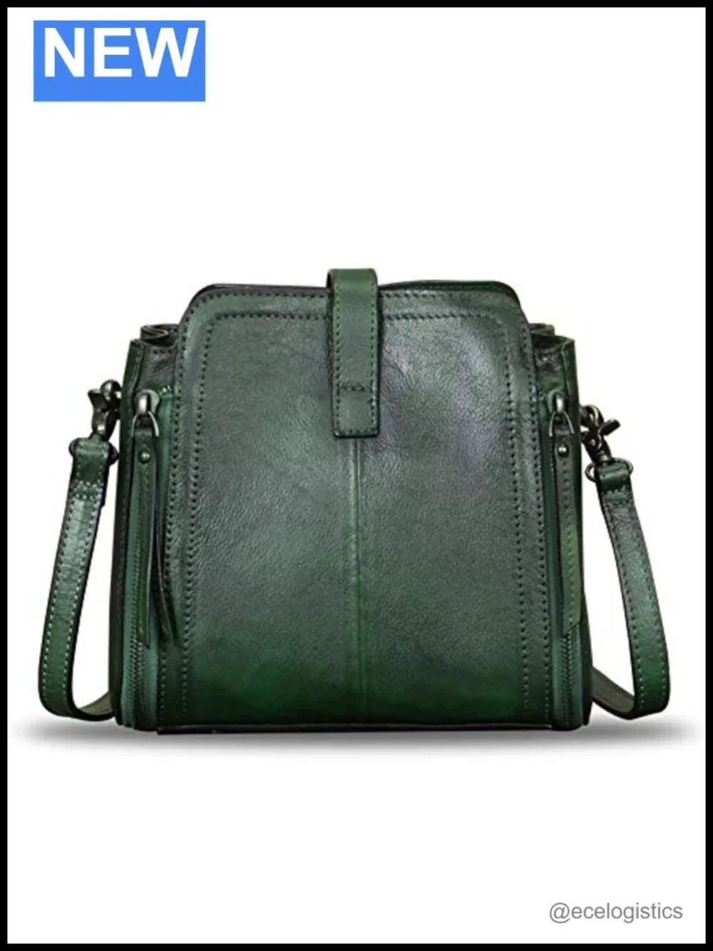 Genuine Leather Vintage Handmade Satchel Crossbody Purse with Removable